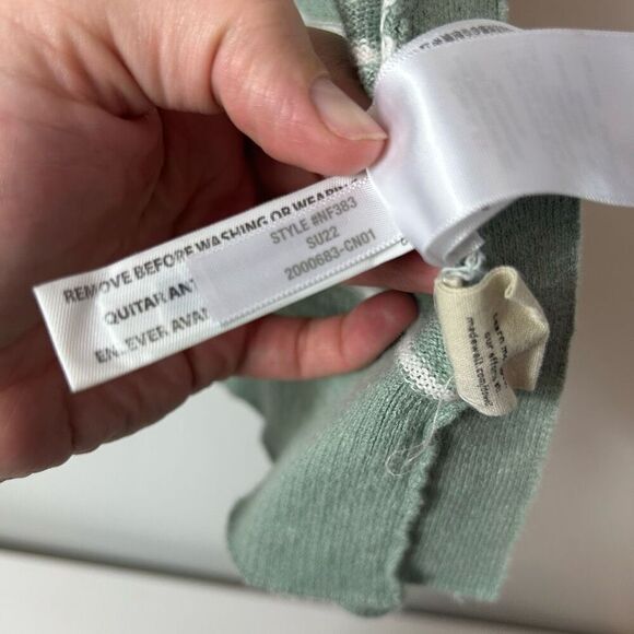 Madewell striped Marlton cardigan side-button in frosted sage size S - Picture 9 of 10